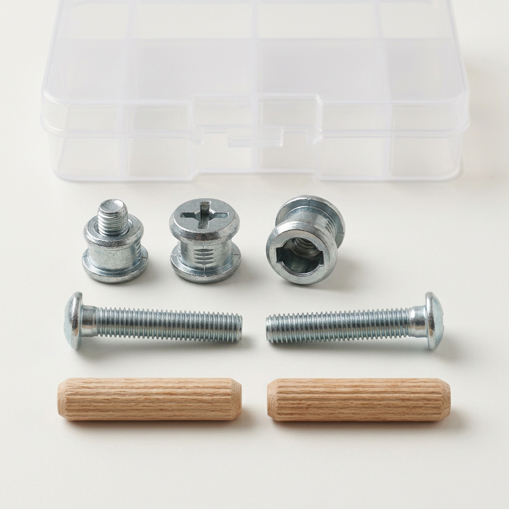 Cam Lock & Furniture Connector Assortment | Spare Connecting Bolts, Dowels & Cams for Re-Assembling Flat-Pack Furniture | Hardware Spare Kit