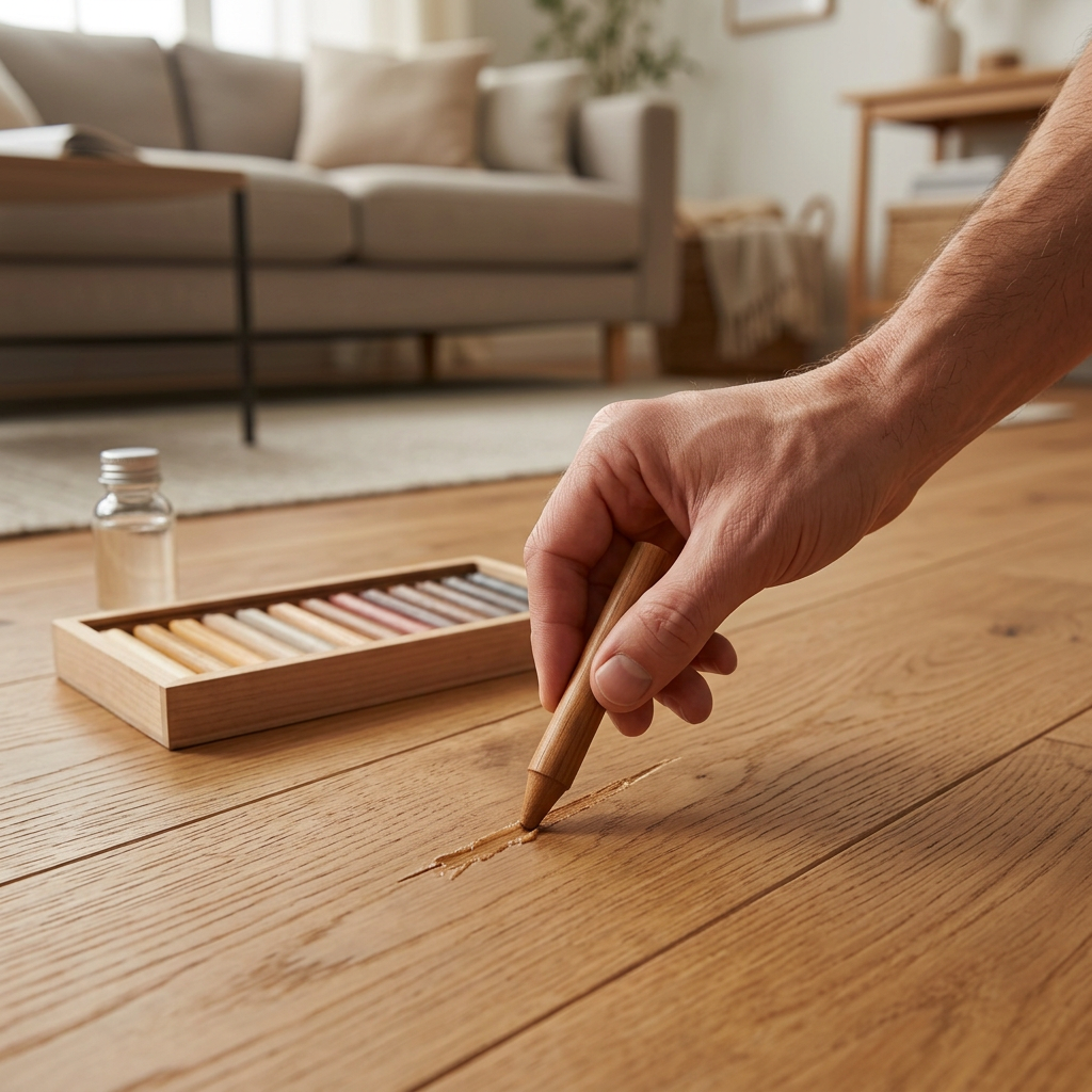 Wood Floor Scratch Concealer Kit | Blendable Crayons & Seal for Deep Scratches on Hardwood & Laminate Floors | Easy Walk-On Repair