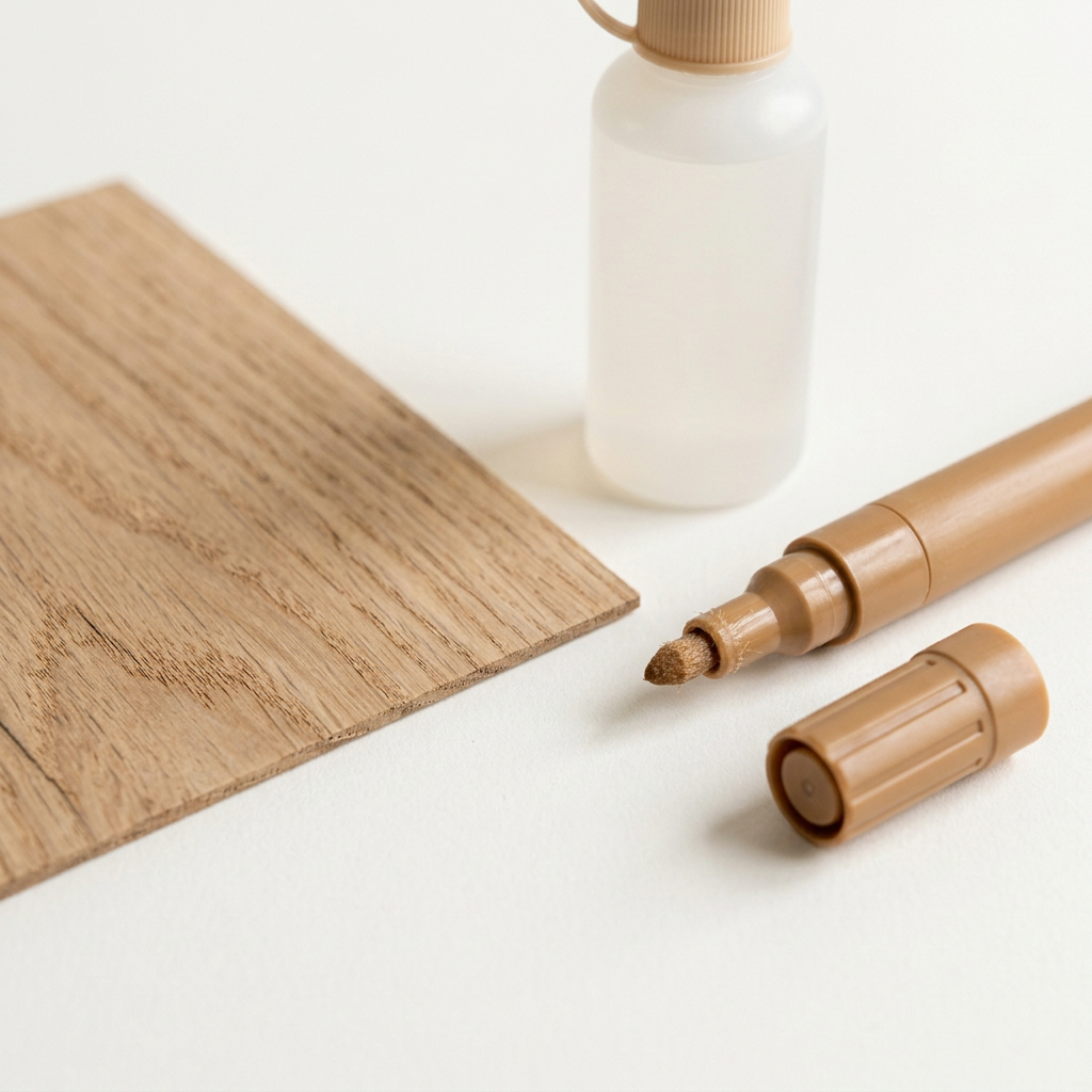 Wood Veneer Patch & Refinishing Kit | Pre-Cut Veneer Patches, Adhesive & Stain Pen for Missing Chunks & Peeled Surfaces | Quick Surface Repair