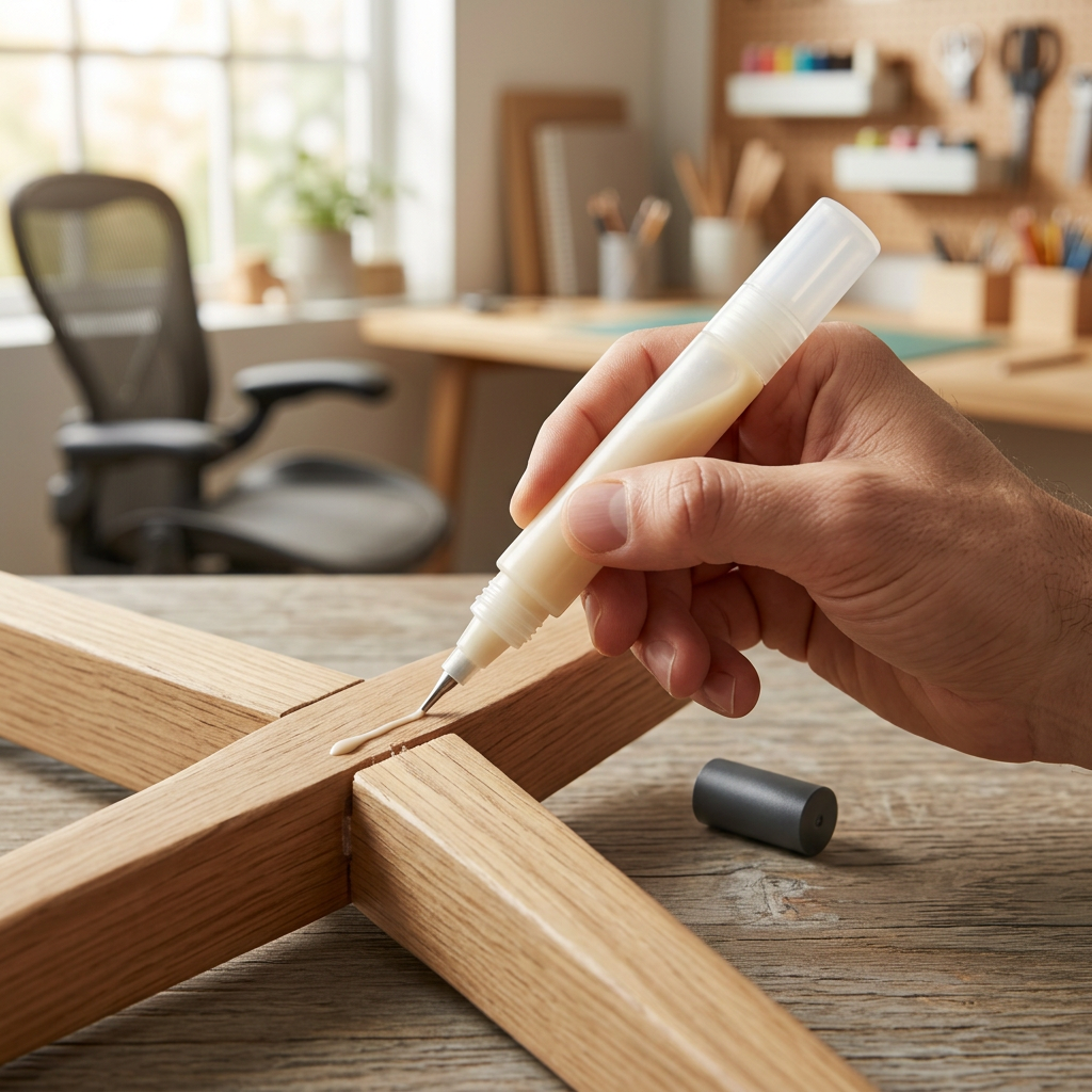 Wood Glue Precision Applicator Pen | Fine-Tip Glue & Wood Filler Pen for Cracks, Joints & Small Repairs | No-Clog Craft Tool