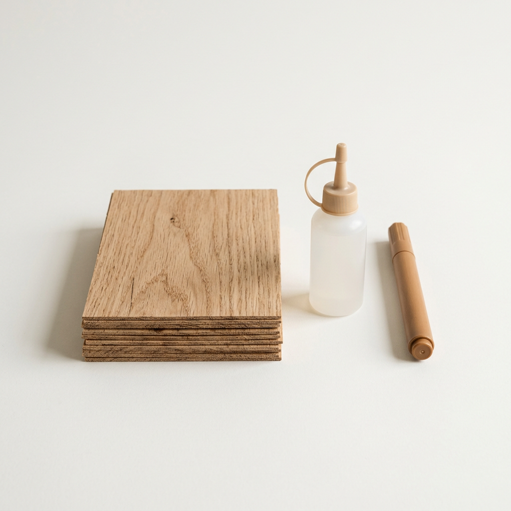 Wood Veneer Patch & Refinishing Kit | Pre-Cut Veneer Patches, Adhesive & Stain Pen for Missing Chunks & Peeled Surfaces | Quick Surface Repair