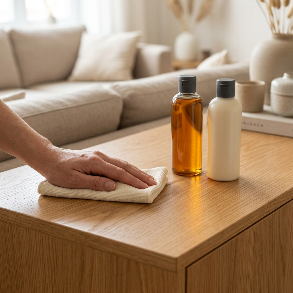 Furniture Rejuvenating Oil & Polish Kit | Lemon-Scented Conditioner + Soft Cloth to Refresh Tired Wood | Non-Toxic Lightweight Care