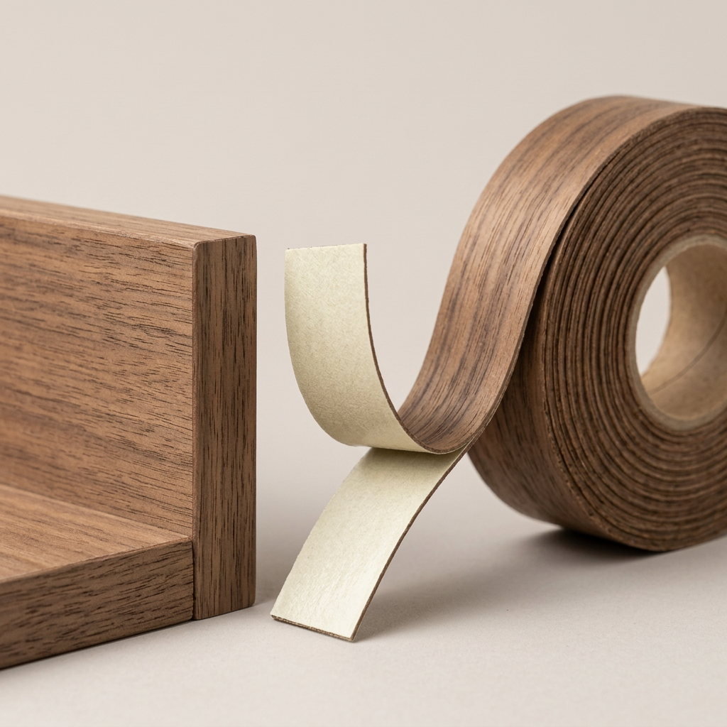 Edge Banding Repair Roll | Heat-Activated Wood Veneer Tape for Chipped & Worn Furniture Edges | Quick Peel-and-Stick Refinish