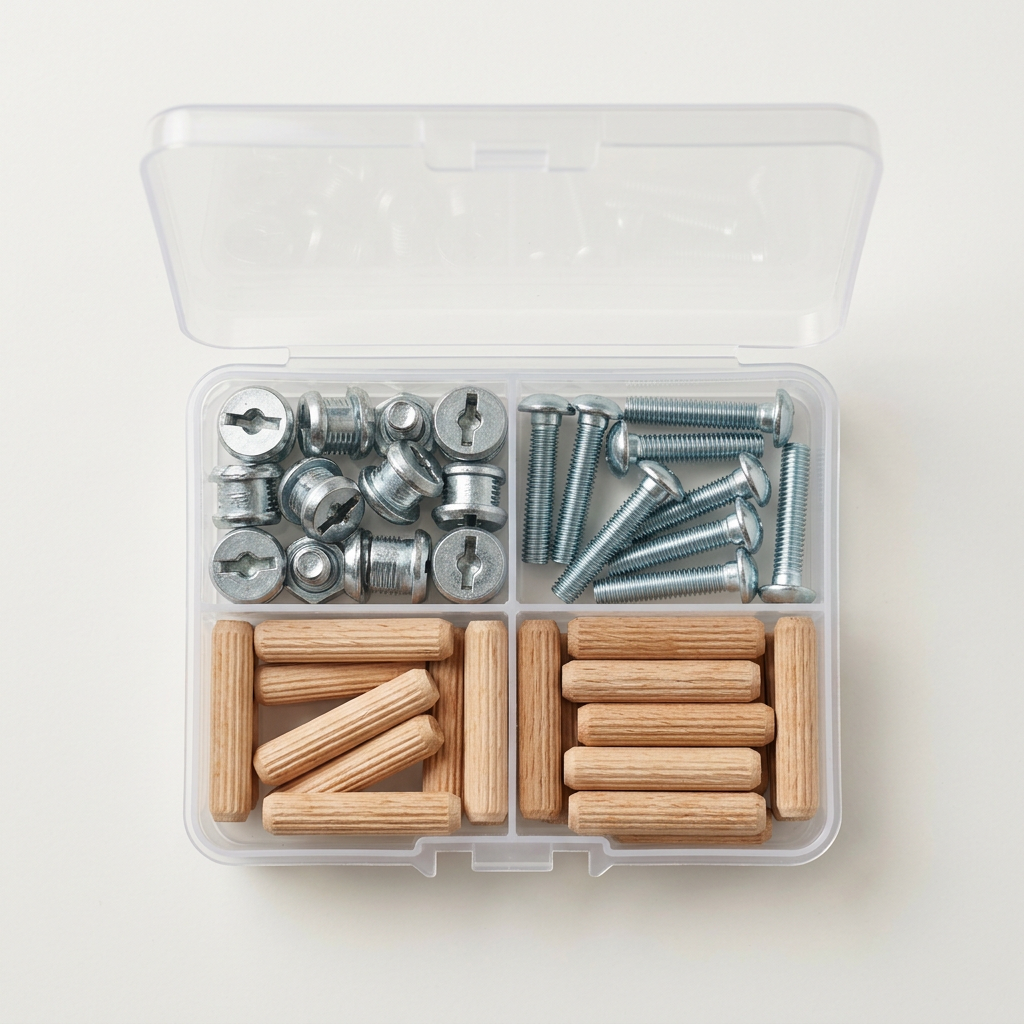 Cam Lock & Furniture Connector Assortment | Spare Connecting Bolts, Dowels & Cams for Re-Assembling Flat-Pack Furniture | Hardware Spare Kit