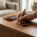 Wood Stain Touch-Up Marker Set | Walnut, Oak, Cherry & Mahogany Blending Pens for Scratches & Chips | No-Mix Refinish Pen